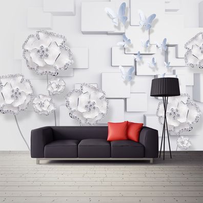 Vlies Fototapete Wandtapete Wandbilder Wandtapeten 3D Modern Blume Schmuck 1551