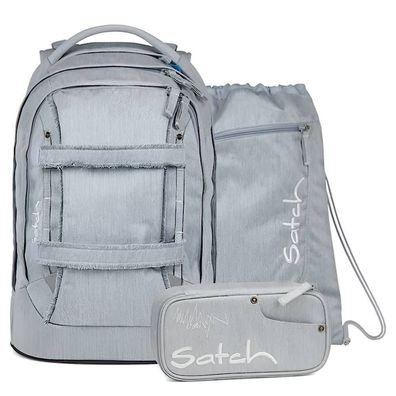 satch pack Schulrucksack Set Washed Blue, Washed Blue, Mädchen & Jungen