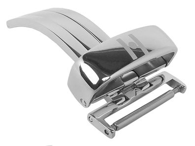 HIRSCH Deployment BUCKLE + | Faltschließe Edelstahl silberfarben 31123