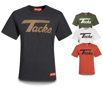 CCM Nostalgia Tacks Logo Tee Senior - Farbe: weiss Größe: XXL