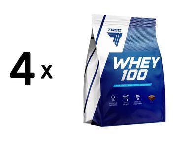 4 x Trec Nutrition Whey 100 (2275g) Brownie