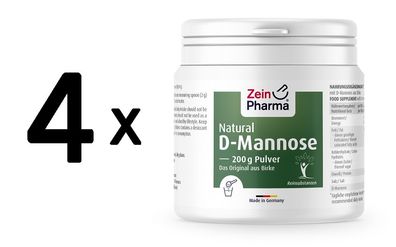 4 x Zein Pharma Natural D-Mannose Powder - 200g