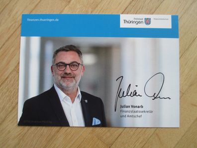 Thüringen Staatssekretär Julian Vonarb - handsigniertes Autogramm!!!