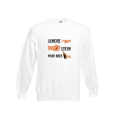 Schere Stein paar Bier | Biertrinker | Party | Pils Sweatshirt Weiß