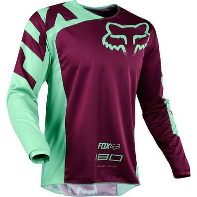 Herren Radsport Sweatshirt Fox Trikot Freizeit Pullover Bordeaux