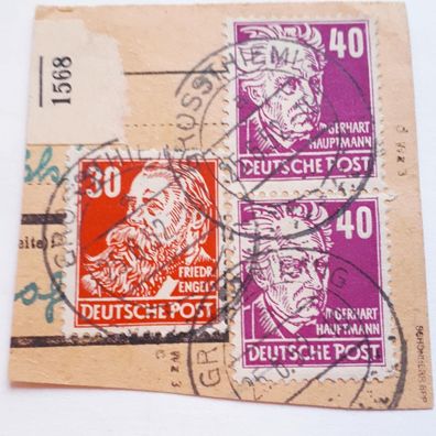 SBZ Allgemeine Ausgaben 1948 Briefausschnitt Mi. Nr.222 WZ IIIc und 223 WZ IIId