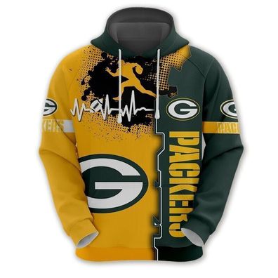 Fußball Herren Sweatshirt Green Bay Packers Trefferfarbe Hoodie Kapuzenpullover