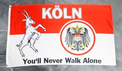 Fahne Flagge Köln Youll Never Walk Alone - 90 x 150 cm