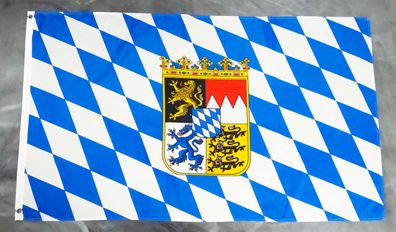 Fahne Flagge Bayern mit Wappen - 90 x 150 cm