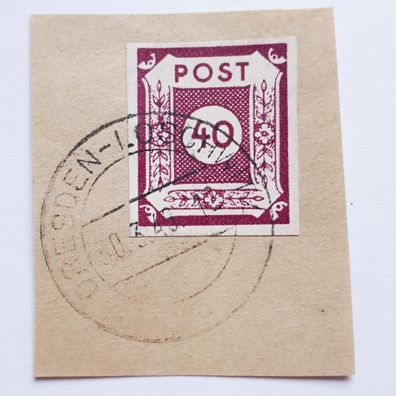 SBZ Ostsachsen 1945 Briefausschnitt Mi. Nr.50 A