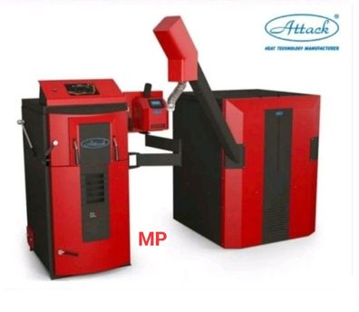 Kombikessel Attack - Pellet Holz 25/30/35KW mit Pelletbehälter plus 1,5m Schnecke