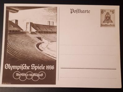 Postkarte Deutsches Reich Olympische Spiele 1936 Berlin