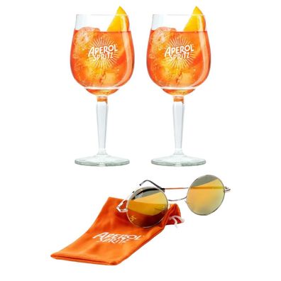 Aperol Spritz Starter-Kit – 2 Gläser + Sonnenbrille für den Sommer-Vibe