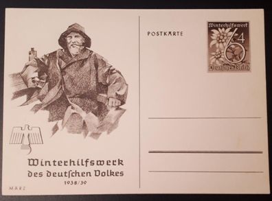 Postkarte Deutsches Reich Winterhilfswerk des deutschen Volkes 1938/1939