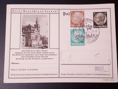 Postkarte Deutsches Reich Lernt Deutschland kennen! Das Rathaus in Löbau