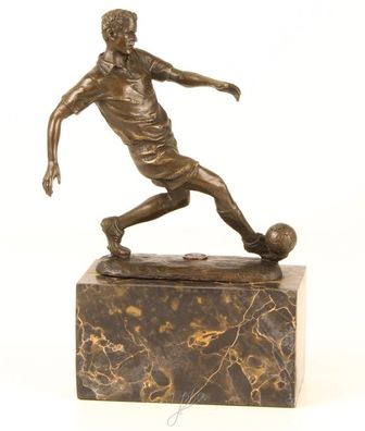 Bronzefigur Bronzeskulptur Bronze Figur Fußballer H 23,5 cm aus Bronze Dekofigur