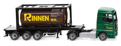 Wiking H0 1/87 053606 MAN TGX Euro 6c Tankcontainersattelzug 20' "Rinnen" - OVP NEU