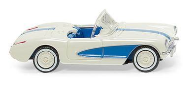 Wiking H0 1/87 081905 Chevrolet Corvette perlweiß / himmelblau - OVP NEU