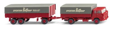 Wiking H0 1/87 041203 Henschel HS 14/16 Pritschenhängerzug Spedition Beißner - NEU