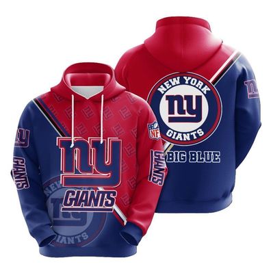 Fußball Herren 3D Sweatshirt New York Giants Hoodie Kapuzenpullover Rot