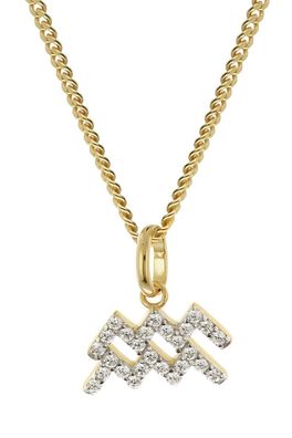GLIZZ Schmuck Sternzeichen Wassermann Gold 333/8K an vergoldeter Silberket GL8330-11