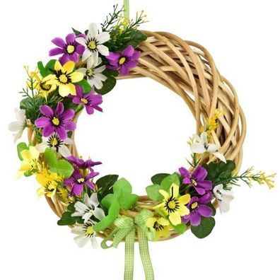 Sommerlicher Weidenkranz mit Wiesenblumen lila Ø25 cm