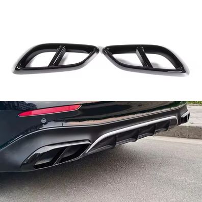 Auspuffblenden Schwarz Hochglanz für Mercedes E-Klasse W214 / CLE C236AMG
