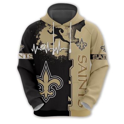Fußball Herren Sweatshirt New Orleans Saints Trefferfarbe Hoodie Kapuzenpullover