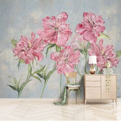 Vlies Fototapete Wandtapete Wandbilder 3D Aquarellrosablumen Blumen 5038
