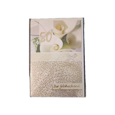 Glückwunschkarte zur Goldhochzeit mit Umschlag - 50 Zur Goldhochzeit