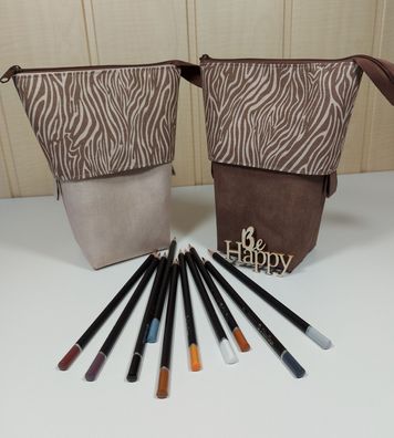 Stiftemäppchen Stifteaufbewahrung Aufbewahrung für Utensilien Popup-Mäppchen - Zebra