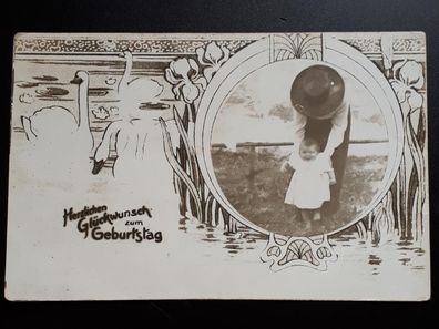 Postkarte Geburtstagskarte sw