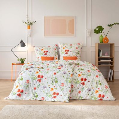 Estella Mako Jersey Bettwäsche 135x200 Mireille Mohnblume Blumenfeld 6645-985