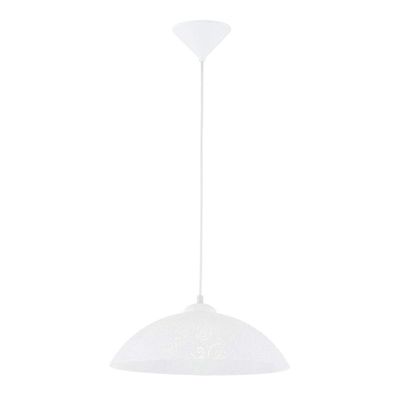 EGLO Pendelleuchte "VETRO" Kunststoff-Glas weiss Struktur E27 35cm 96071