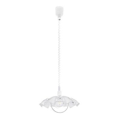 EGLO Pendelleuchte "VETRO" Kunststoff-Glas weiss satiniert E27 41,5cm 96072
