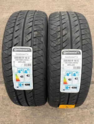 2x Sommerreifen 225/60 R16 C 105/103H Continental Vanco Contact 2 DOT19 NEU