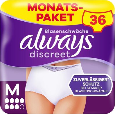 Always Discreet Underwear Höschen Größe M Blasenschwäche Inkontinenz 4 x 9 Stéck