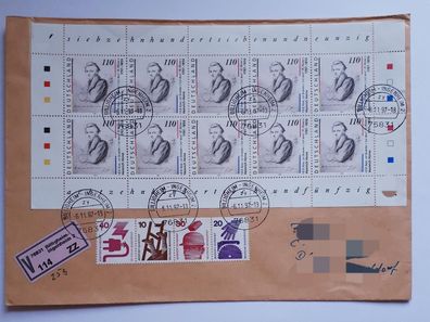 BRD 1997 Kleinbogen I Mi. Nr.1962 auf Brief