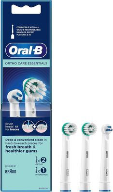 Oral-B Ortho Care Essentials Aufsteckbérsten Fér Elektrische Zahnbérste 3er Pack