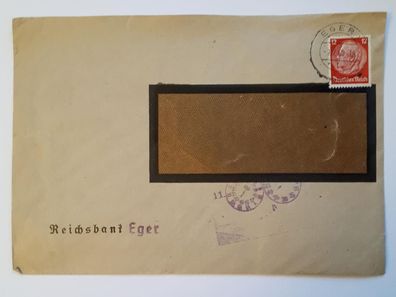 Deutsches Reich Beleg Reichsbank mit 12 Pf. gelaufen