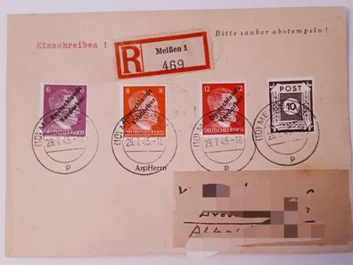 Lokalausgabe Meissen 1945 Mi. Nr.32b, 33,34 und Ostsachsen Mi. Nr.45A