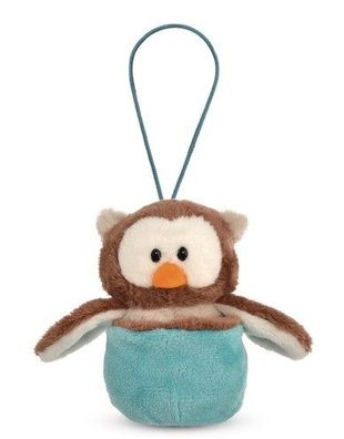 NICI The Owlsons Eule Oscar Wendeplüsch im Nest Farbe Blau Loop GREEN Neuware