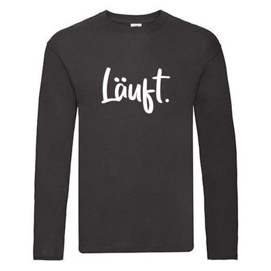 Läuft | jogging | Wandern | Motivation Long Sleeve Schwarz