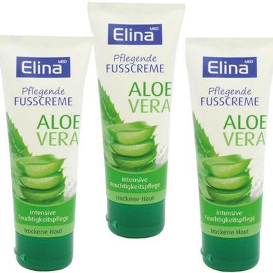 3x 75 ml Elina Aloe Vera Fusscreme Tube