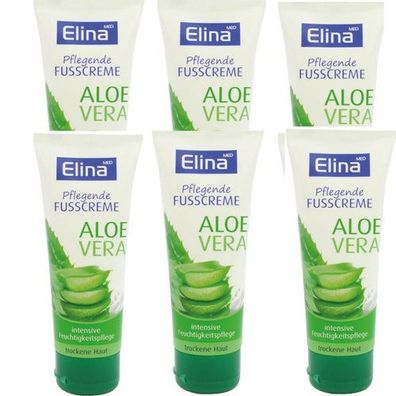 6x 75 ml Elina Aloe Vera Fusscreme lTube