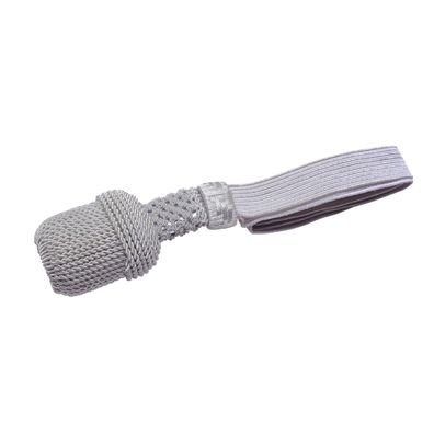Silber Portepee mit Tresse - ovale Quaste (kleine Ausführung)