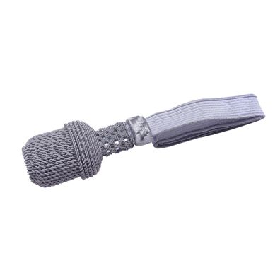 Aluminium Portepee mit Tresse - ovale Quaste (kleine Ausführung)