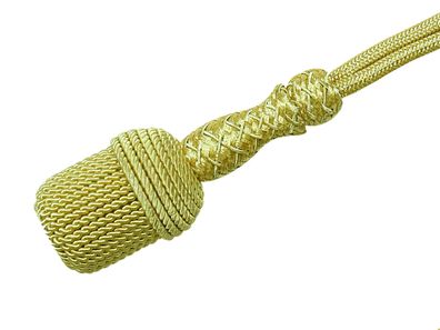 Gold Portepee mit Rundschnur Knot - kleine, runde Quaste