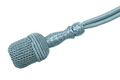 Aluminium Portepee mit Rundschnur Knot - kleine, runde Quaste