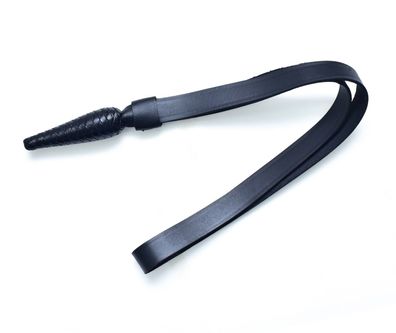Schwarz Leder Portepee mit Zapfenform / Black Leather Sword Knot